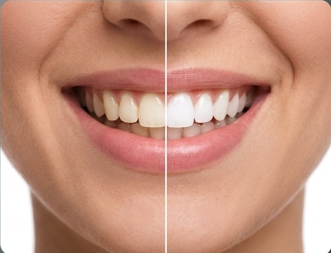 Transformación de sonrisa antes y después